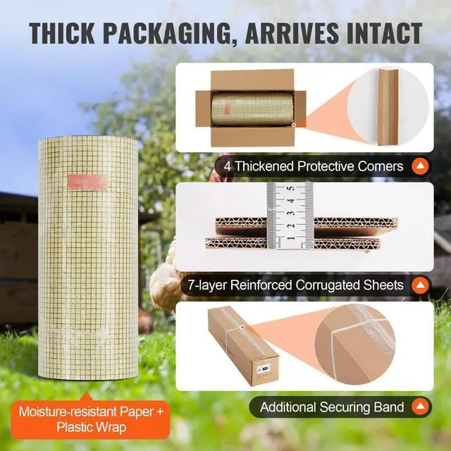 Alt view image 7 of 8 - VEVOR Hardware Cloth, 24'' x 100' Galvanized Wire Mesh Roll, 19 Gauge Chicken Wire Fence Roll, Vinyl Coating Metal Wire Mesh for Chicken Coop Barrier, Rabbit Snake Fences, Poultry Enclosures