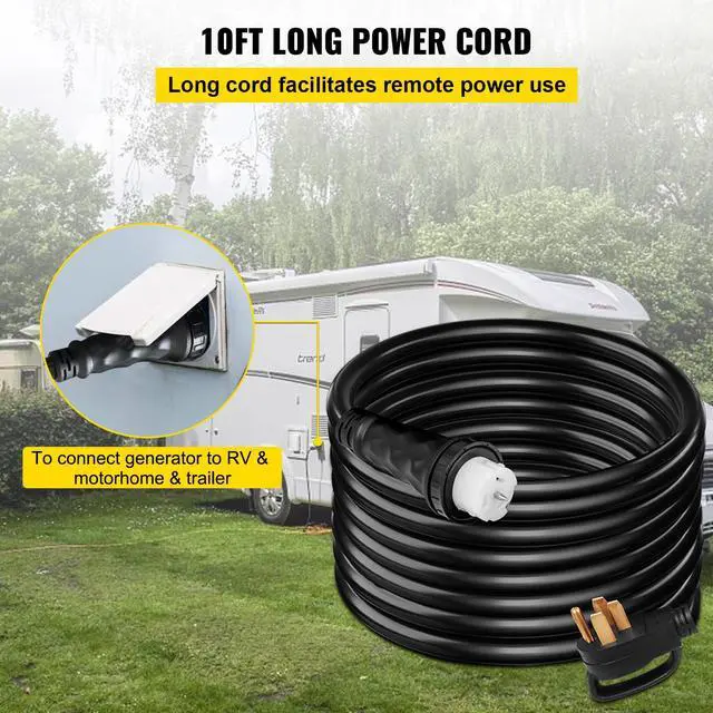 Alt view image 4 of 7 - 10 FT 50 Amp Generator Extension Cord STW 45446 + 45505 Generator Cord 125V 250V Generator Power Cord N14-50P & SS2-50R & CS6364 Twist Lock Connectors