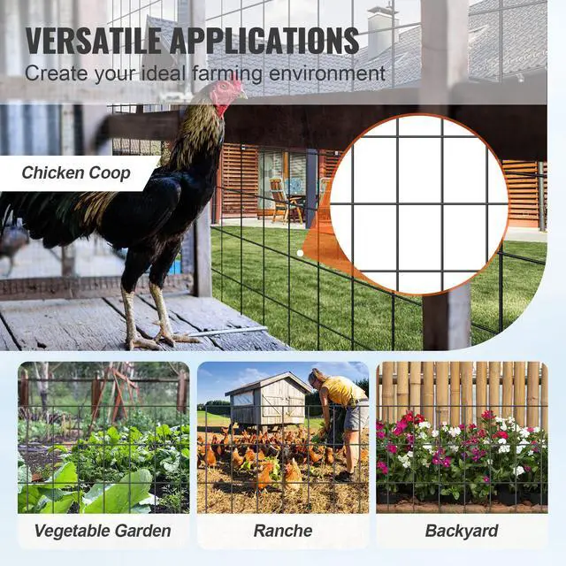 Alt view image 11 of 14 - VEVOR Hardware Cloth, 48'' x 50' Galvanized Wire Mesh Roll, 16 Gauge Chicken Wire Fence Roll, Vinyl Coating Metal Wire Mesh for Chicken Coop Barrier, Rabbit Snake Fences, Poultry Enclosures