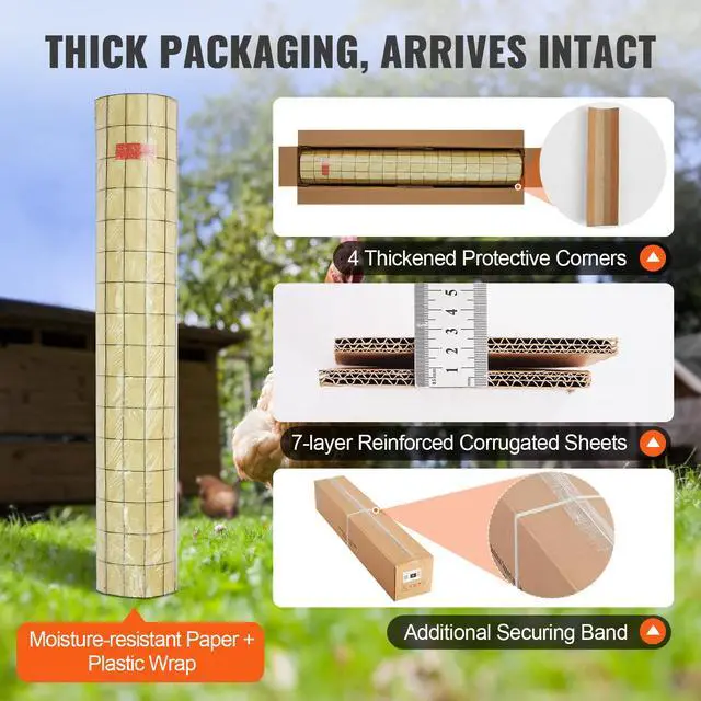 Alt view image 13 of 14 - VEVOR Hardware Cloth, 48'' x 50' Galvanized Wire Mesh Roll, 16 Gauge Chicken Wire Fence Roll, Vinyl Coating Metal Wire Mesh for Chicken Coop Barrier, Rabbit Snake Fences, Poultry Enclosures