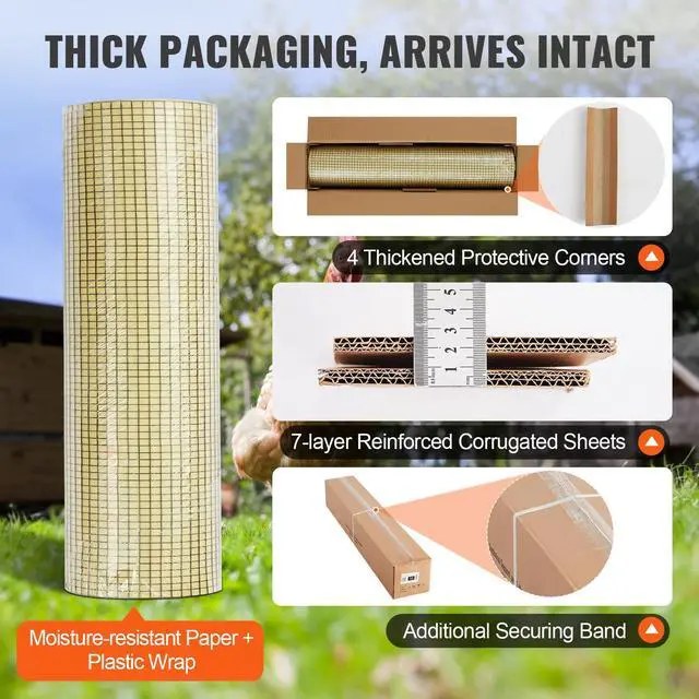 Alt view image 13 of 14 - VEVOR Hardware Cloth, 36'' x 100' Galvanized Wire Mesh Roll, 19 Gauge Chicken Wire Fence Roll, Vinyl Coating Metal Wire Mesh for Chicken Coop Barrier, Rabbit Snake Fences, Poultry Enclosures