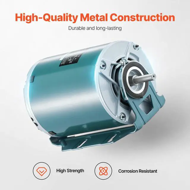 Alt view image 5 of 8 - VEVOR 1/2HP Furnace Blower Motor 1720RPM, 115V 7.1A Belt Drive Blower Motor Single Phase - 0.5" Shaft Diameter, 1.6" Shaft Length, CW/CCW Rotation