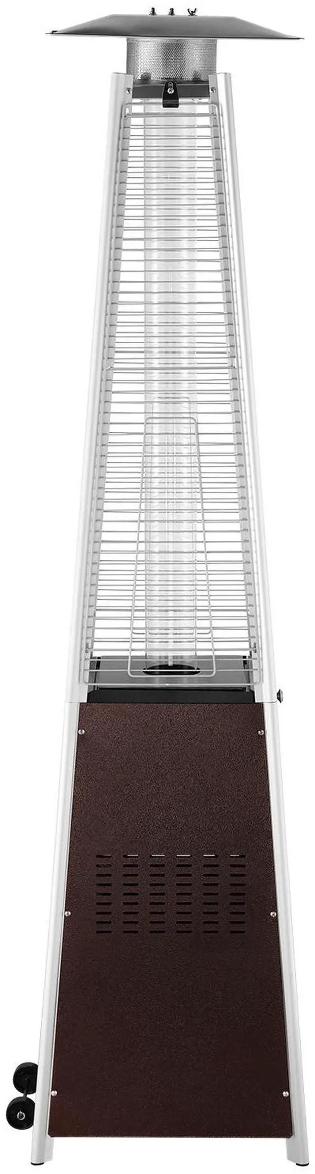 Alt view image 8 of 14 - VEVOR  Propane Patio Heater 48000BTU Pyramid w/Wheels for Outdoor Patio Bronze