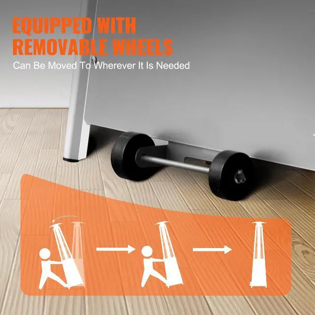 Alt view image 7 of 9 - VEVOR Propane Patio Heater 48000BTU Pyramid w/Wheels for Outdoor Patio Silver