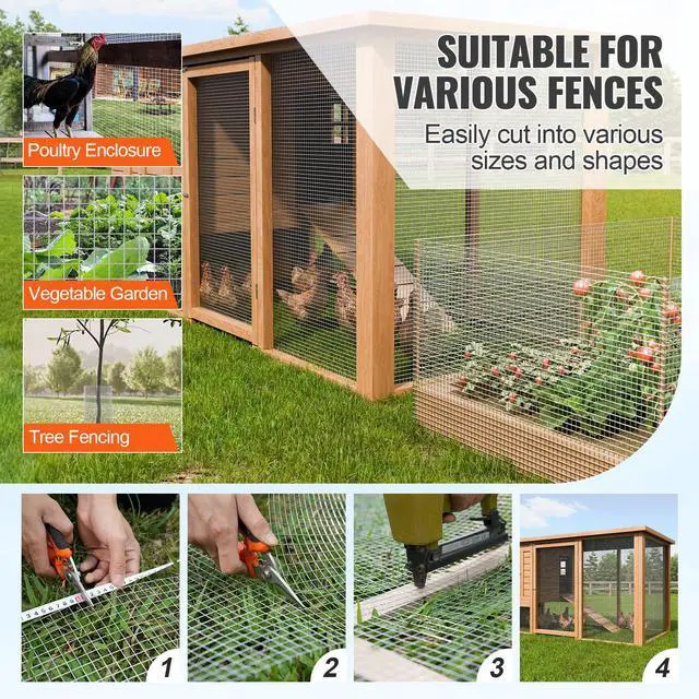 Alt view image 6 of 8 - VEVOR Hardware Cloth, 1/2 inch 24in x 100 ft 19 Gauge, Hot Dipped Galvanized Wire Mesh Roll, Chicken Wire Fencing, Wire Mesh for Rabbit Cages, Garden, Small Rodents