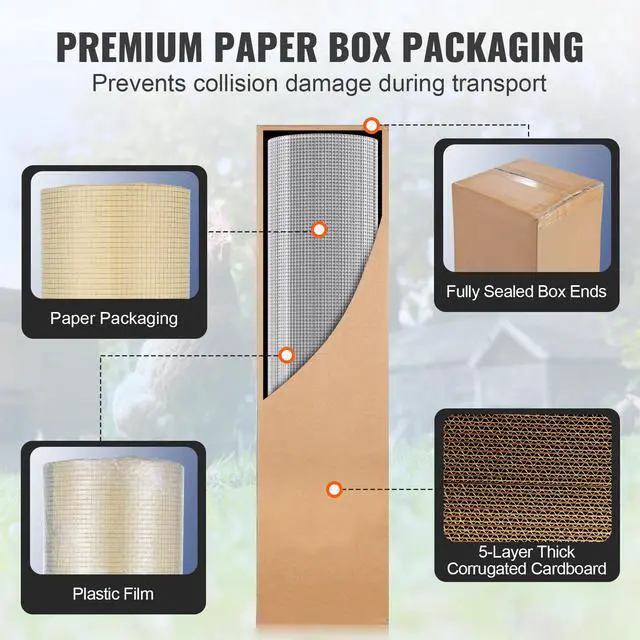 Alt view image 7 of 8 - VEVOR Hardware Cloth, 1/4 inch 36in x 100 ft 23 Gauge, Hot Dipped Galvanized Wire Mesh Roll, Chicken Wire Fencing, Wire Mesh for Rabbit Cages, Garden, Small Rodents