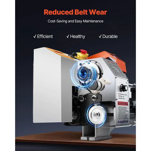 Alt view image 3 of 7 - Metal Lathe Machine, 8.7 x 18 in, Precision Bench Power Metal Lathe, Automatic Feed, 0-2500 RPM Variable Speed, 1250W Brushless Motor, for Processing Precision Parts Soft Metals Wood Plastics