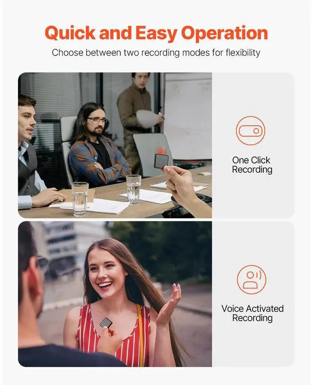 Alt view image 12 of 14 - Mini Spy Digital Voice Activated Recorder Magnet Recording Listening Device