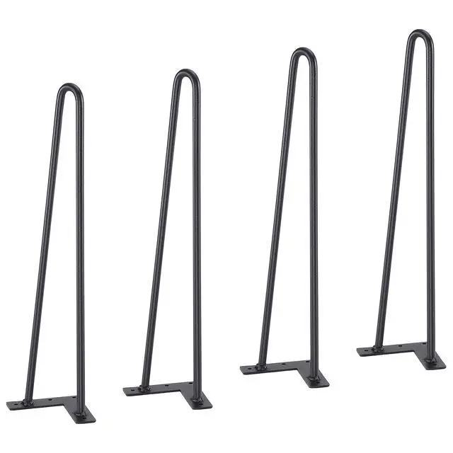 Alt view image 8 of 14 - VEVOR 19" Hairpin Furniture Legs, Metal Home DIY Projects for Nightstand, Coffee Table, Desk, 500lbs Load Capacity with Rubber Floor Protectors, Metal Heavy Duty Sturdy Modern Table Legs, 4PCS Black