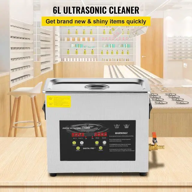 Alt view image 2 of 7 - 6L Upgraded Ultrasonic Cleaner (400W Heater,180W Ultrasonic) Professional Digital Lab Ultrasonic Parts Cleaner with Heater Timer for Jewelry Glasses Instruments Cleaning