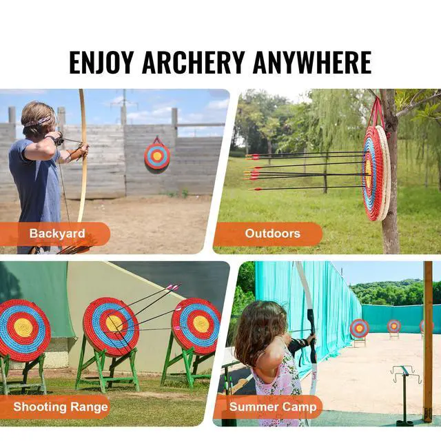 Alt view image 14 of 14 - VEVOR Archery Target, 3 Layers 20" Arrow Target, Traditional Solid Straw Round Archery Target Shooting Bow, Hand-Made Arrows Target, Coloured Rope Target for Backyard Outdoor Hunting Shooting Practice