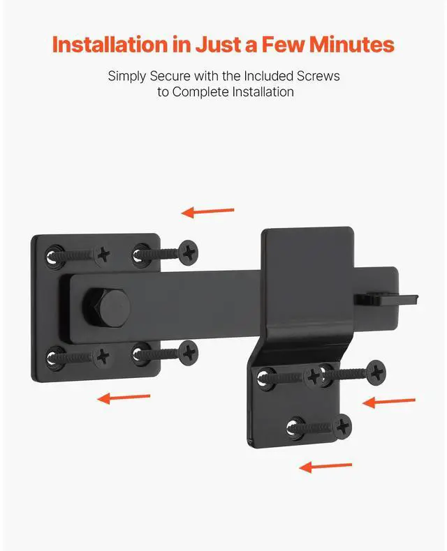 Alt view image 6 of 8 - VEVOR Flip Gate Latch, Metal Heavy Duty Gate Latches, Flip Latch Hardware with High Hardness, 360° Rotating Latches, Matte Powder Coating Finish, Ideal for Fence, Garage, Pool, Garden, Black