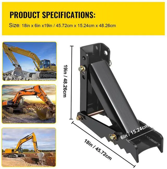 Alt view image 7 of 7 - 18\" Backhoe Thumb, 1/2\" Teeth Thickness Heavy Duty Excavator Thumb, Black Steel Weld On Thumb Attachments with 12mm Bolt-On Design Adjustable Mechanical Thumb for Backhoe/Excavator