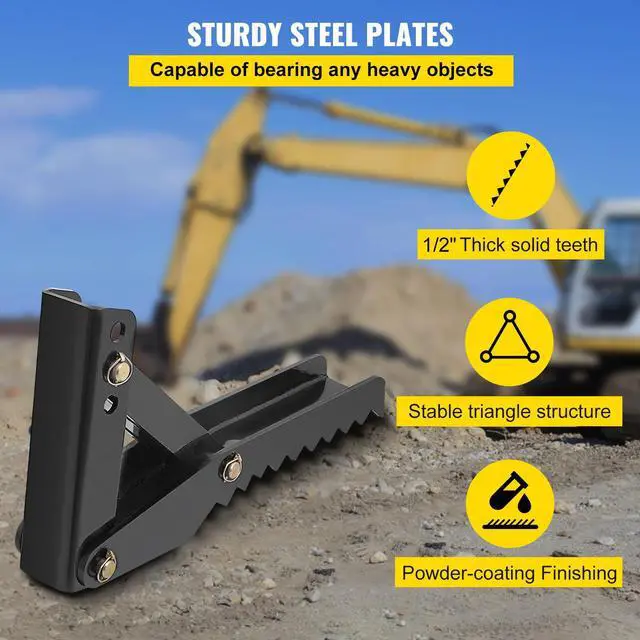 Alt view image 4 of 7 - Backhoe Excavator Thumb Attachments, 36 inch  Adjustable Extreme Weld On Backhoe Thumb Hoe Clamp 1/2 Inch Teeth Thick Steel Plate 16MM Assembly Bolt-On Design