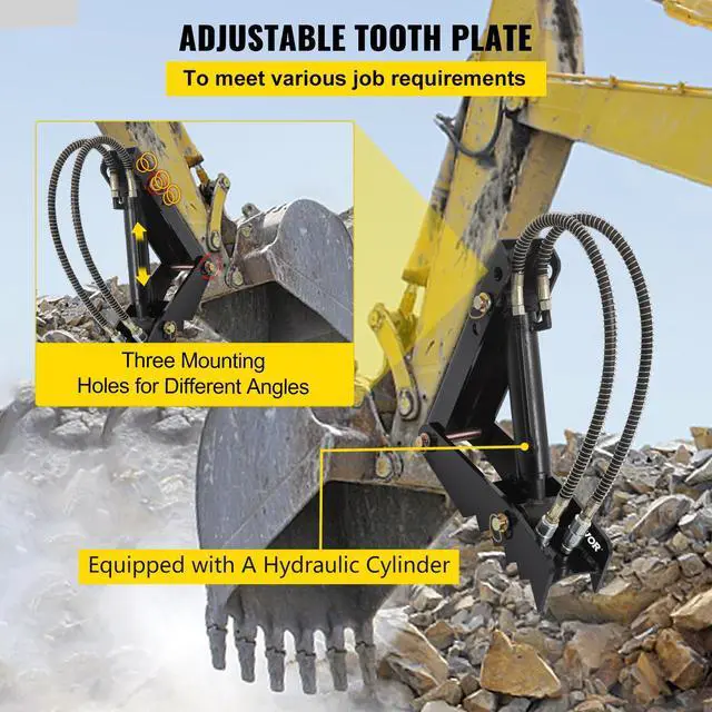 Alt view image 6 of 7 - Hydraulic Backhoe Thumb, 18 inch 1/2" Thickness Heavy Duty Excavator Thumb, Black Steel Weld On Thumb Attachments with Hydraulic Cylinder, Mechanical Hydraulic Thumb for Backhoe/Excavator