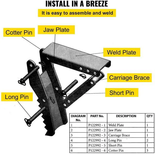 Alt view image 5 of 7 - Backhoe Excavator Thumb Attachments, 36 inch  Adjustable Extreme Weld On Backhoe Thumb Hoe Clamp 1/2 Inch Teeth Thick Steel Plate 16MM Assembly Bolt-On Design