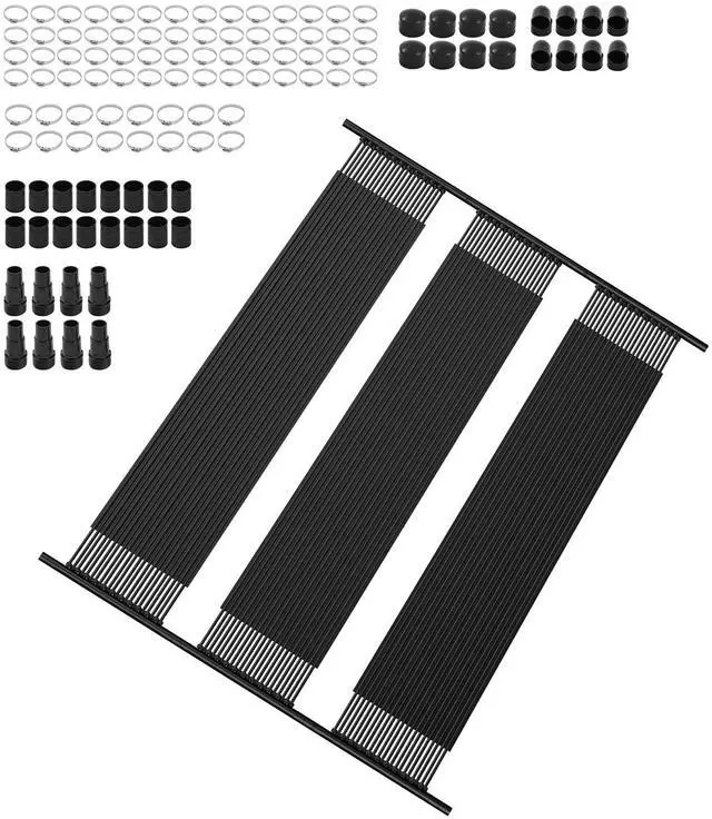 Main image of Solar Pool Heater, 4 x 10 ft HDPE Solar Pool Panel( 4 Pcs) - Durable & Weather-Proof, with Complete Accessories, Universal Solar Pool PanelRaises Water Temperature, Aboveground & Inground Pool