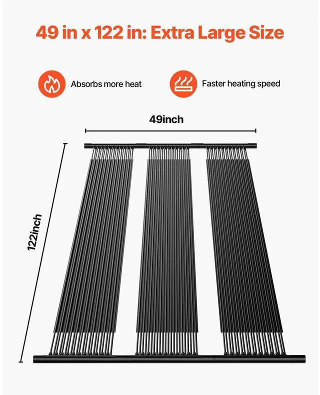 Alt view image 3 of 7 - Solar Pool Heater, 4 x 10 ft HDPE Solar Pool Panel( 4 Pcs) - Durable & Weather-Proof, with Complete Accessories, Universal Solar Pool PanelRaises Water Temperature, Aboveground & Inground Pool