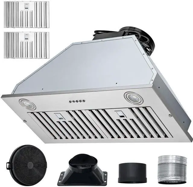 Alt view image 9 of 15 - VEVOR Insert Range Hood, 800CFM 3-Speed, 30 Inch Stainless Steel Built-in Kitchen Vent with Push Button Control LED Lights Baffle Filters, Ducted/Ductless Convertible, ETL Listed