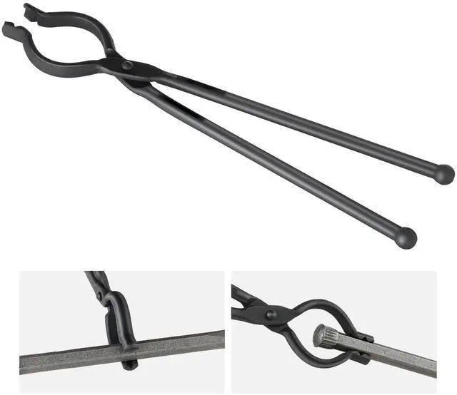 Alt view image 8 of 14 - VEVOR Blacksmith Tongs, 18 V-Bit Bolt Tongs, Carbon Steel Forge Tongs with A3 Steel Rivets, for Long, Irregular, and Nail-shaped Forgings, for Beginner and Seasoned Blacksmiths and Bladesmiths