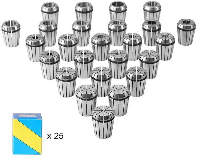 Alt view image 8 of 14 - VEVOR 25 pcs ER32 Collet Set, 1/16''-13/16'', ER32 Spring Collet Chuck Set, 0.0006"/15 m TIR Lathe Chuck Tool with 25 Labeled Storage Boxes, for CNC Engraving Machine Milling Lathe Tool Drill Press