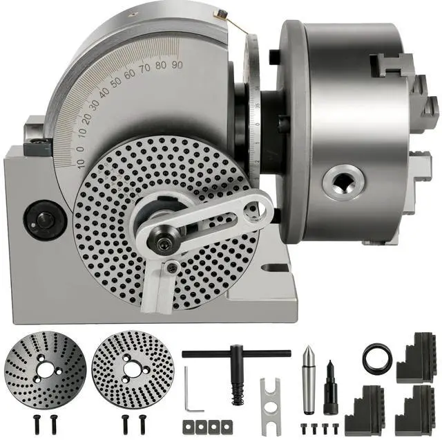 Main image of Dividing Head BS-1 Dividing Head Set 6\" 3-jaw Chuck Semi Universal Milling Set with 6\" Chuck+Tailstock+Dividing Plates for Milling Grinding Drilling Machine