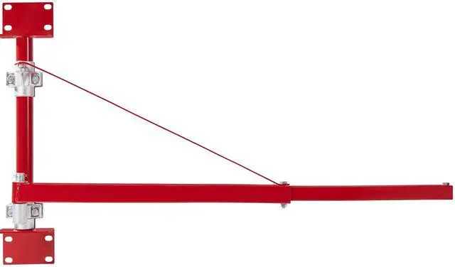 Alt view image 8 of 14 - VEVOR Electric Hoist Support Arm, 1320 lbs Max Load Capacity, Electric Hoist Holder Swing Arm with Pole, Steel Hoist Frame, 180° Swivel Scaffold Hoist Lifting Arm, Winch Hoist Arm for Workshop, Garage