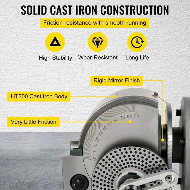 Alt view image 3 of 7 - Dividing Head BS-1 Dividing Head Set 6\" 3-jaw Chuck Semi Universal Milling Set with 6\" Chuck+Tailstock+Dividing Plates for Milling Grinding Drilling Machine