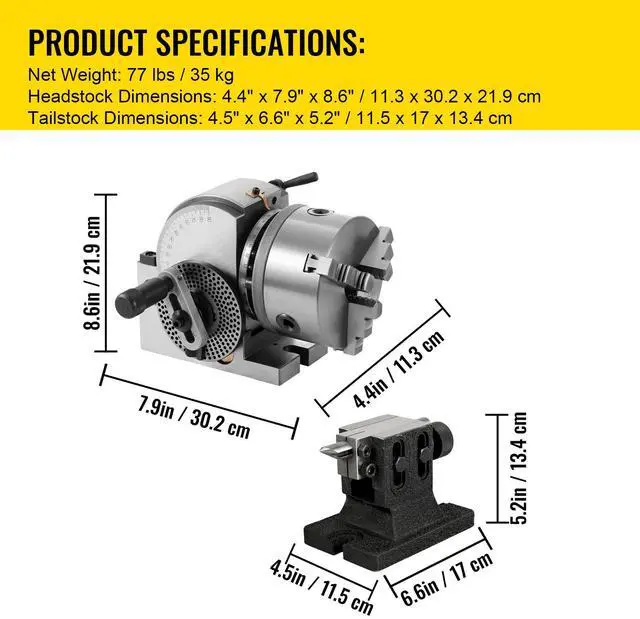 Alt view image 7 of 7 - Dividing Head BS-1 Dividing Head Set 6\" 3-jaw Chuck Semi Universal Milling Set with 6\" Chuck+Tailstock+Dividing Plates for Milling Grinding Drilling Machine
