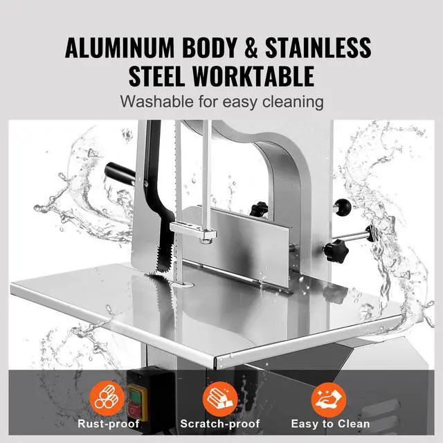 Alt view image 12 of 14 - VEVOR 1800W Commercial Electric Meat Bandsaw Stainless Steel Bone Sawing Machine