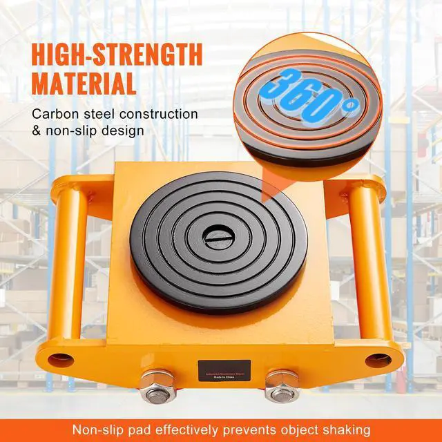 Alt view image 10 of 14 - VEVOR Machinery Skate Dolly, 13,200 LBS/6T Industrial Machinery Mover, Heavy Duty Carbon Steel Machinery Moving Skate with 4 PU Wheels and 360° Rotation Non-Slip Cap for Warehouse, Workshop, Factory