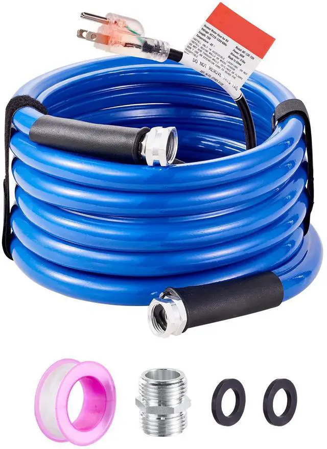 Alt view image 8 of 14 - VEVOR 15ft Heated Water Hose for RV, Heated Drinking Water Hose Antifreeze to -45°F, Automatic Self-regulating, 5/8" I.D. with 3/4" GHT Adapter, Lead and BPA Free