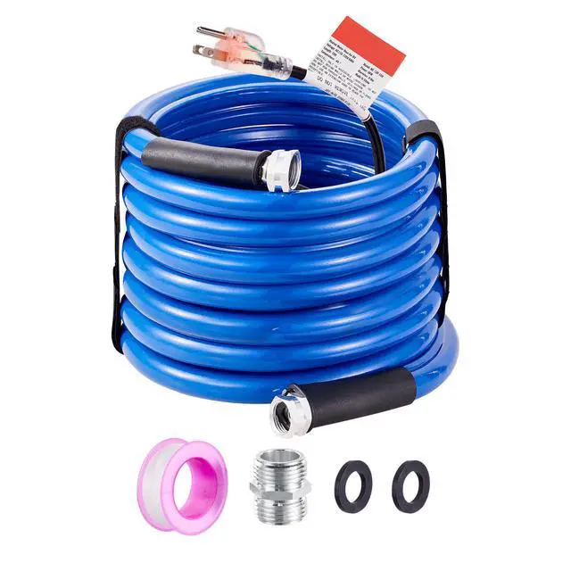 Alt view image 8 of 14 - VEVOR 30ft Heated Water Hose for RV, Heated Drinking Water Hose Antifreeze to -45°F, Automatic Self-regulating, 5/8" I.D. with 3/4" GHT Adapter, Lead and BPA Free