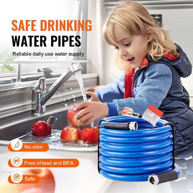 Alt view image 11 of 14 - VEVOR 30ft Heated Water Hose for RV, Heated Drinking Water Hose Antifreeze to -45°F, Automatic Self-regulating, 5/8" I.D. with 3/4" GHT Adapter, Lead and BPA Free