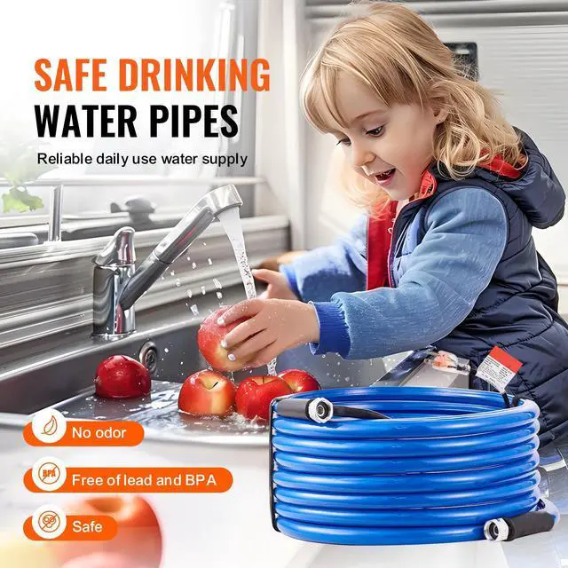 Alt view image 5 of 8 - VEVOR 50ft Heated Water Hose for RV, Heated Drinking Water Hose Antifreeze to -45°F, Automatic Self-regulating, 5/8" I.D. with 3/4" GHT Adapter, Lead and BPA Free