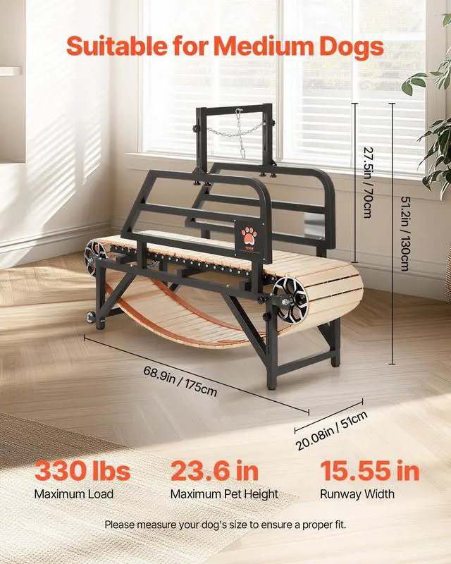 Alt view image 4 of 8 - Dog Treadmill for Medium Dogs up to 220 lbs Indoor Pet Running Machine