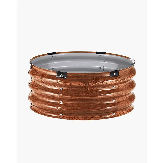 Alt view image 2 of 9 - Metal Raised Garden Bed 2x1 ft 3 Pcs Outdoor Galvanized Planter Wood Grain