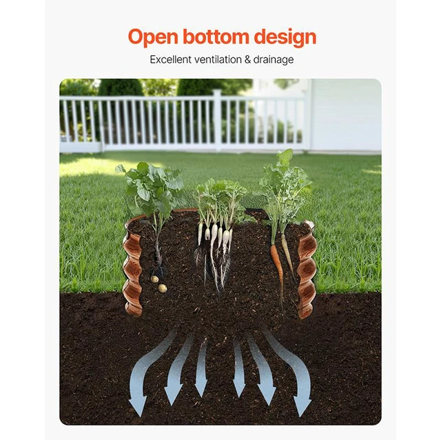 Alt view image 7 of 9 - Metal Raised Garden Bed 2x1 ft 3 Pcs Outdoor Galvanized Planter Wood Grain