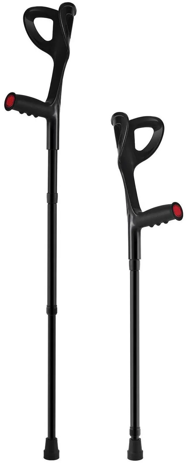 Alt view image 2 of 8 - VEVOR Forearm Crutches 10-Level Height Adjustable Walking Crutches 1 Pair 350LBS
