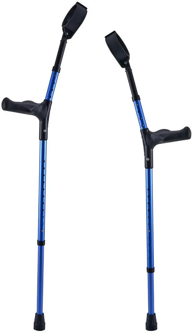 Alt view image 8 of 14 - VEVOR Forearm Crutches Aluminum Walking Crutches with Adjustable Height & Cuffs