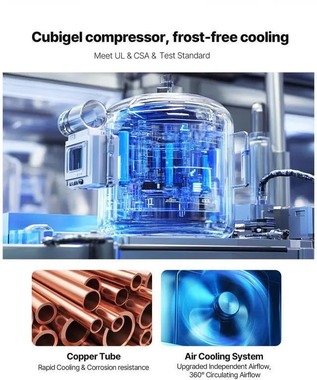 Alt view image 3 of 7 - 48"W Commercial Refrigerator, 12.5 Cu. Ft Sandwich Prep Refrigerated Table, Mega Top Food Prep Fridge with 12 Pans and Cutting Board, Stainless Steel Salad Prep Cooler for Restaurant, Food Truck