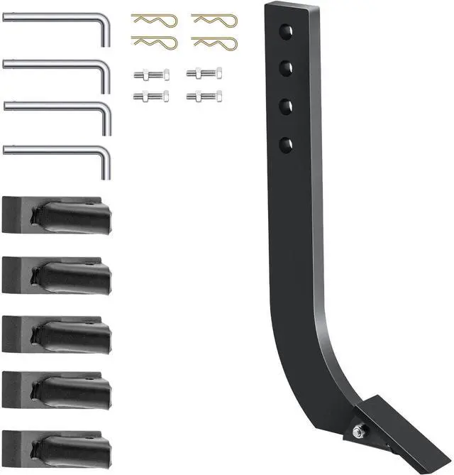 Main image of Box Blade Shank, 18\'\' Scarifier Shank, 4 Holes Box Scraper Shank, Ripper Shank with Removable Tapered Teeth and Pins, Adjustable Shanks Assembly for Replacement, Digging, Plowing, 4PCS