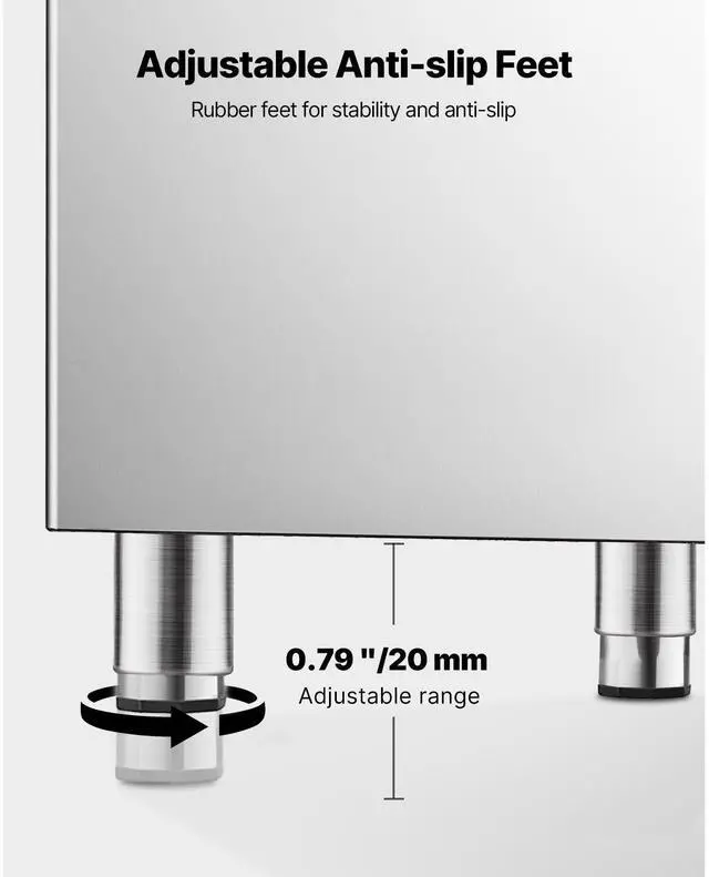 Alt view image 11 of 14 - Commercial Ice Maker Storage Bin 300lbs Capacity Business Ice Storage Bin,Stainless Steel Ice Storage Bin with Single-Stage Filter and Adjustable Anti-Slip Rubber Feet, Suitable for Restaurant and Ho