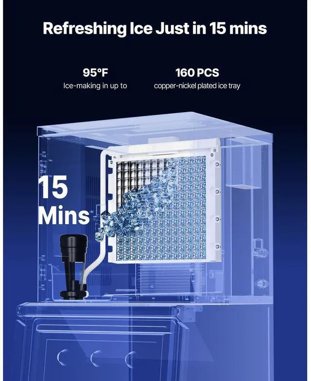 Alt view image 2 of 7 - Commercial Ice Maker Machine - Head, 360 Lbs/Day Stainless Steel Ice Machine with Self-Cleaning, Scheduled Ice-Making, Adjustable Thickness, Ideal for Restaurant Bar Cafe Hotel - Head Only
