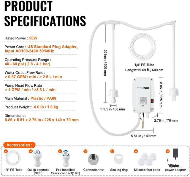 Alt view image 14 of 14 - VEVOR 2x5 Gallon Bottled Water Dispenser Pump System Water Dispensing Jug Pump