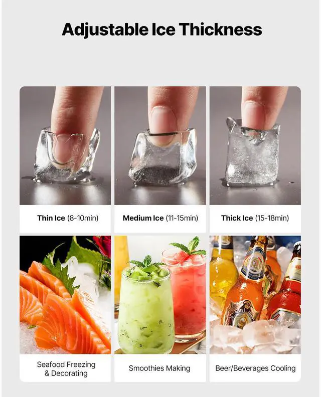 Alt view image 4 of 7 - Commercial Ice Maker Machine - Head, 360 Lbs/Day Stainless Steel Ice Machine with Self-Cleaning, Scheduled Ice-Making, Adjustable Thickness, Ideal for Restaurant Bar Cafe Hotel - Head Only