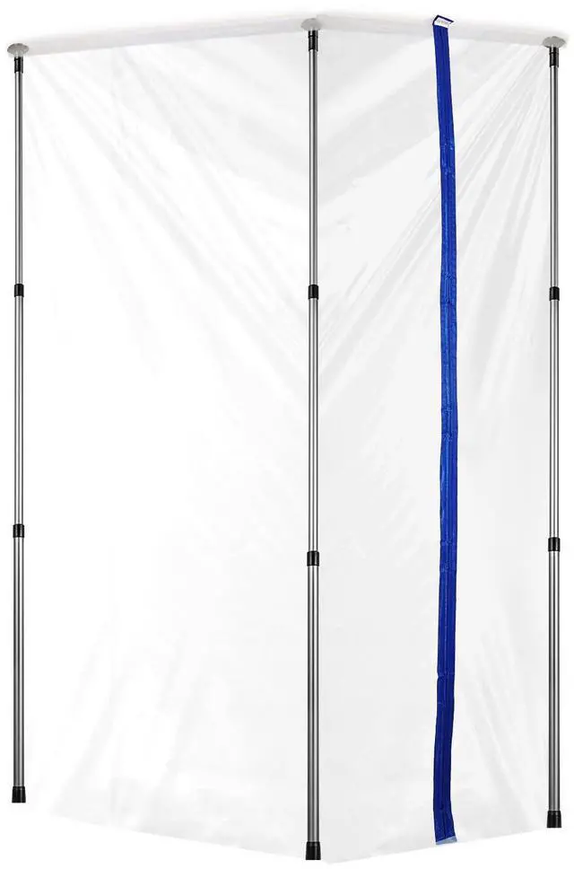 Alt view image 8 of 14 - VEVOR Dust Barrier Poles, 12 Ft Barrier Poles, Dust Barrier System with 4 Telescoping Poles, Carry Bag and 32.8x13.12 Ft Plastic Film, for Interior Decoration, Painting