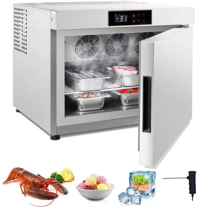 Main image of Commercial Blast Freezer, 32 L / 1.1 Cu.ft Blast Chiller with 4 1/3 Trays, Blast Chiller Freezer Chest with Cooling & Freezing Modes, Stainless Steel Food Blast Freezer for Restaurant, Seafood