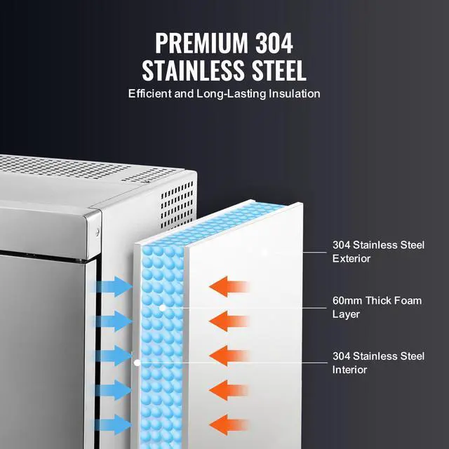 Alt view image 6 of 7 - Commercial Blast Freezer, 32 L / 1.1 Cu.ft Blast Chiller with 4 1/3 Trays, Blast Chiller Freezer Chest with Cooling & Freezing Modes, Stainless Steel Food Blast Freezer for Restaurant, Seafood