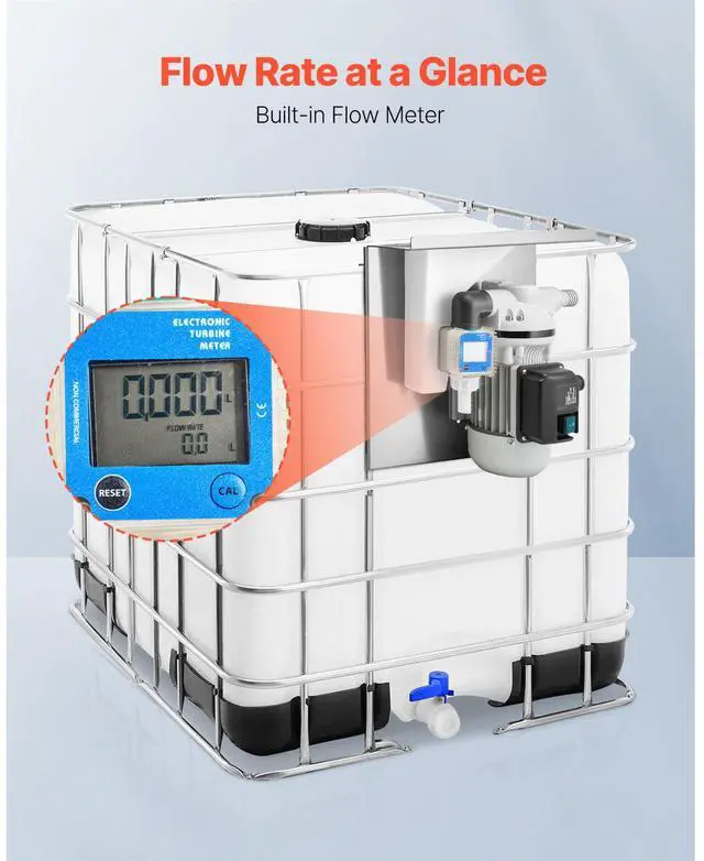 Alt view image 6 of 8 - VEVOR 110V DEF Transfer Pump Kit, 10.5 GPM, Diaphragm Self Priming Electric Water Pump for Diesel Exhaust Fluid Urea, with Mounting Bracket Flow Meter Automatic Nozzle Hose, for Liquid Transportation